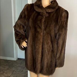 Vintage Luxurious Dark Brown Mink Fur Jacket